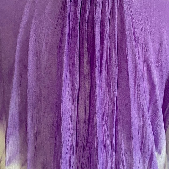 NWOT caftan style dress, purples on white, nice style, fit and color, very long - Picture 4 of 14